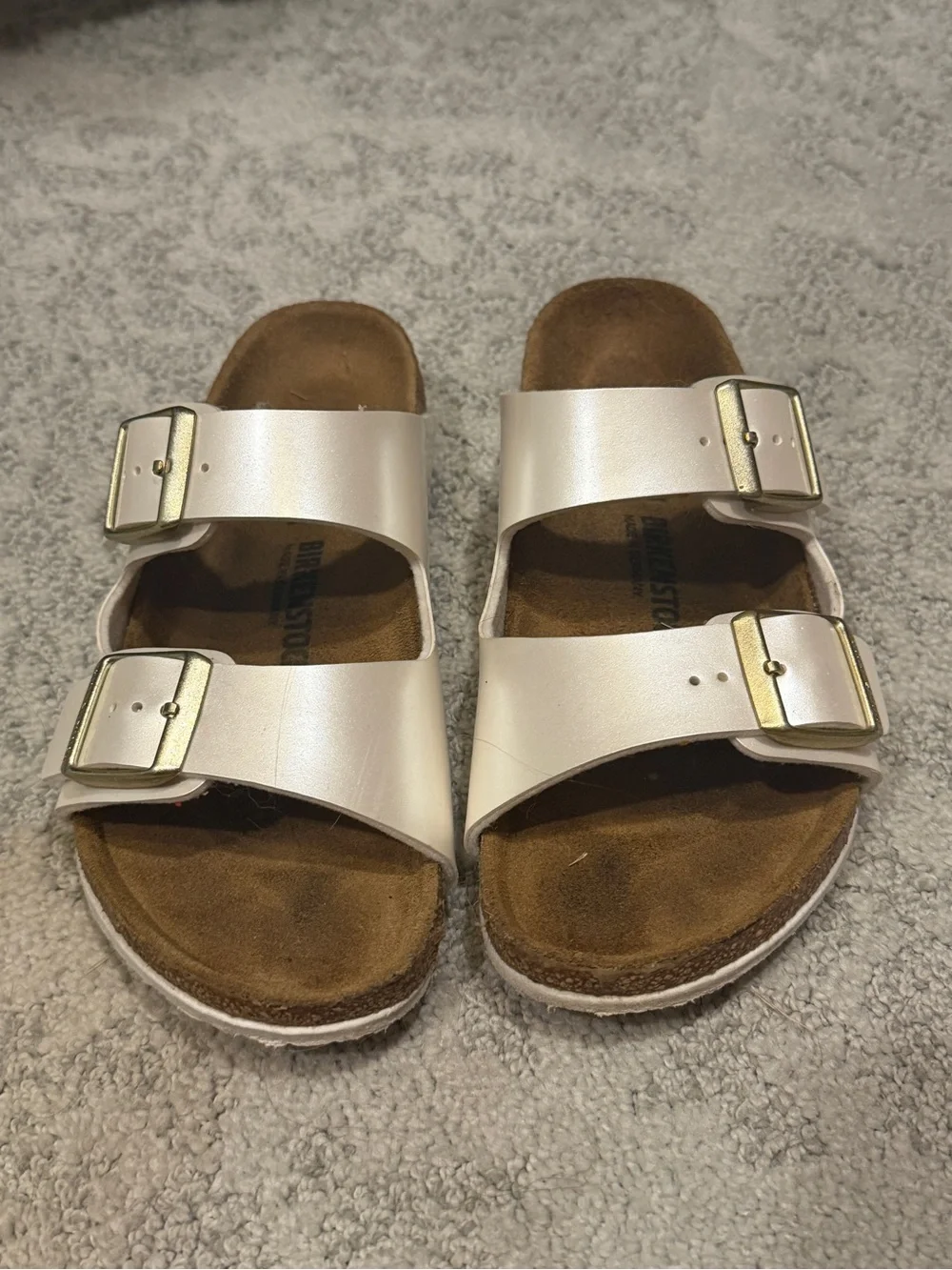 Birkenstock Kids Two-Strap Metallic Gold Sandals